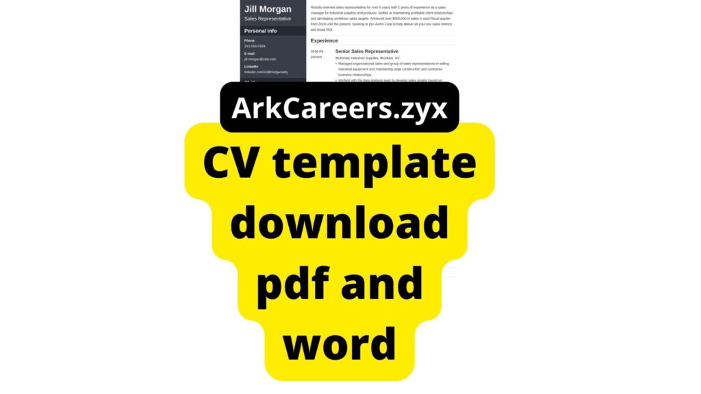 CV template download pdf and word