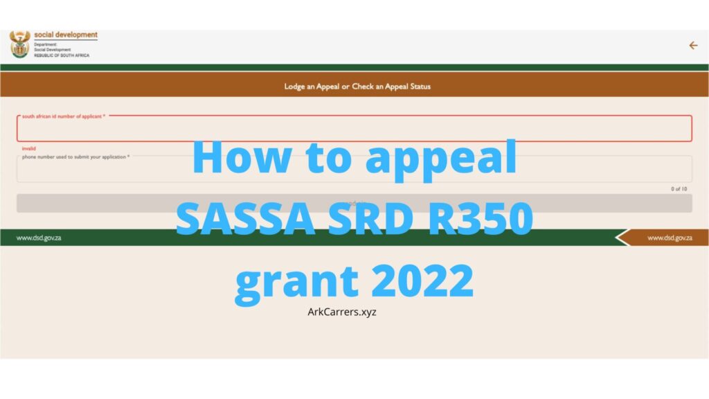 How to appeal SASSA SRD R350 grant 2022