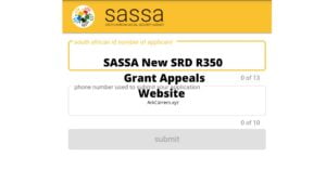 SASSA New SRD R350 Grant Appeals Website