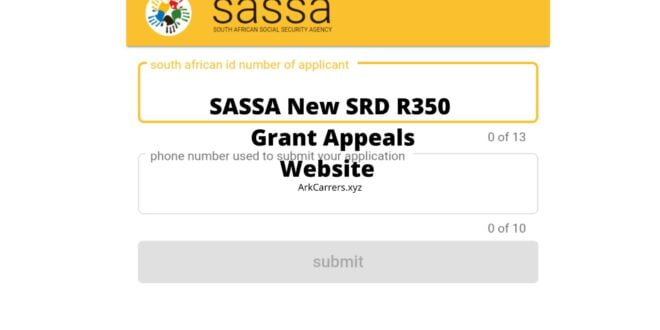 SASSA New SRD R350 Grant Appeals Website