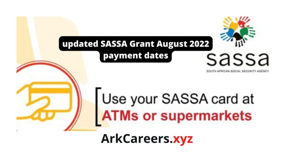 updated SASSA Grant August 2022 payment dates