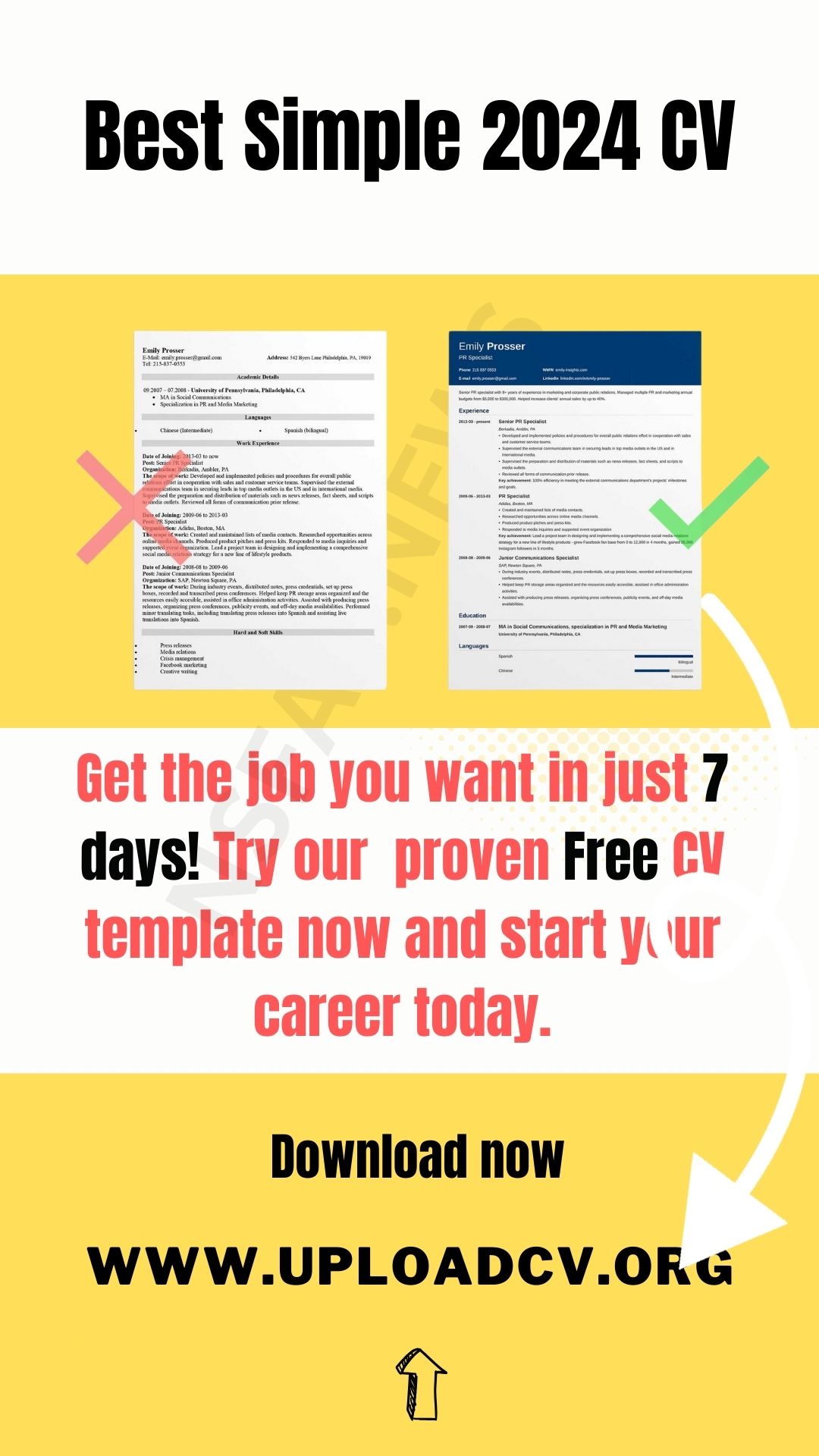 Best CV Template That Will Get You Any Job In 2024 ArkCareers Xyz   Download Simple 2024 CV Template Word 